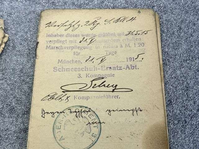 40) Tatty Well Used Original WW1 Imperial German Army Militarpas, Paperwork, Photo & Death Card — image 12