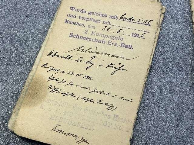 40) Tatty Well Used Original WW1 Imperial German Army Militarpas, Paperwork, Photo & Death Card — image 13