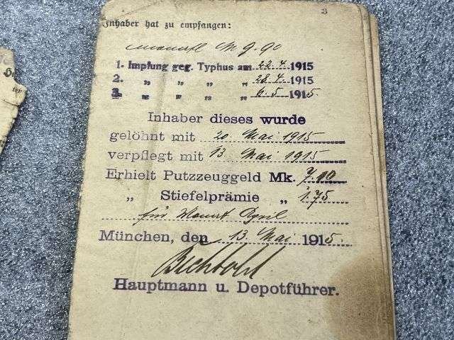40) Tatty Well Used Original WW1 Imperial German Army Militarpas, Paperwork, Photo & Death Card — image 14