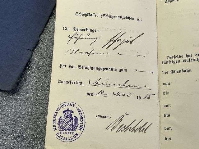 40) Tatty Well Used Original WW1 Imperial German Army Militarpas, Paperwork, Photo & Death Card — image 25