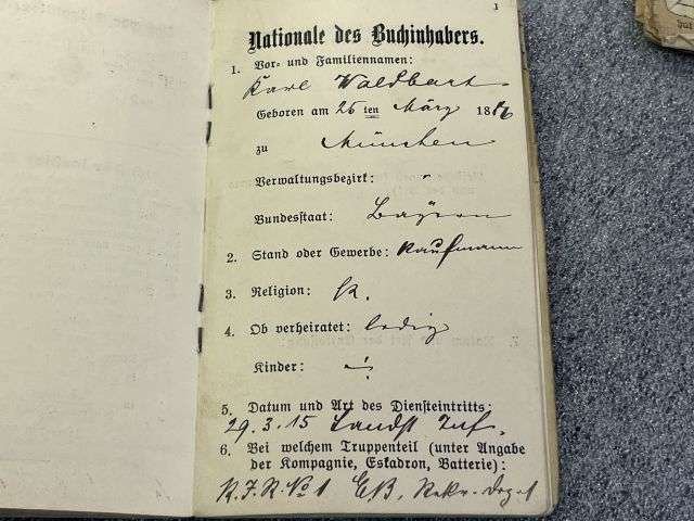 40) Tatty Well Used Original WW1 Imperial German Army Militarpas, Paperwork, Photo & Death Card — image 27