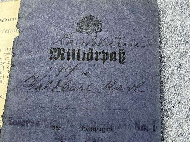 40) Tatty Well Used Original WW1 Imperial German Army Militarpas, Paperwork, Photo & Death Card — image 30