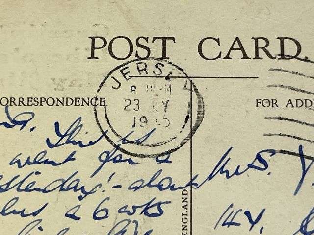 42) Interesting Original WW2 Postcard Greetings From Liberated Jersey May 9th 1945 Posted July 1945 — image 4