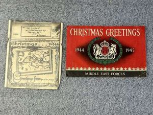 44) Original WW2 Christmas 1944 Aerograph & Greetings Postcard Middle …