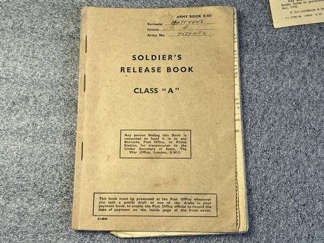 56) WW2 British Army Soldiers Service & Pay Book, Release Book & Paperwork Drivers ID Cards 7537492 Pte E.Matthews RAMC, CMP, RASC & RAPC — image 12