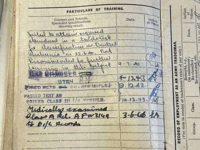 56) WW2 British Army Soldiers Service & Pay Book, Release Book & Paperwork Drivers ID Cards 7537492 Pte E.Matthews RAMC, CMP, RASC & RAPC — image 30