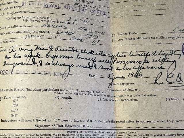 56) WW2 British Army Soldiers Service & Pay Book, Release Book & Paperwork Drivers ID Cards 7537492 Pte E.Matthews RAMC, CMP, RASC & RAPC — image 7