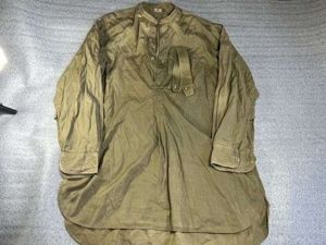 24) Good Original WW2 British Army Officers Green Cotton Collarless …