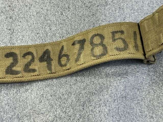 27) Original Post WW2 P37 Webbing Waist Belt Marked MECo 1951 — image 2