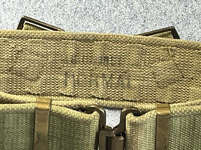 27) Original Post WW2 P37 Webbing Waist Belt Marked MECo 1951 — image 5