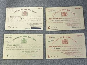 37) A Set of 4 X Original WW2 Certificate of …