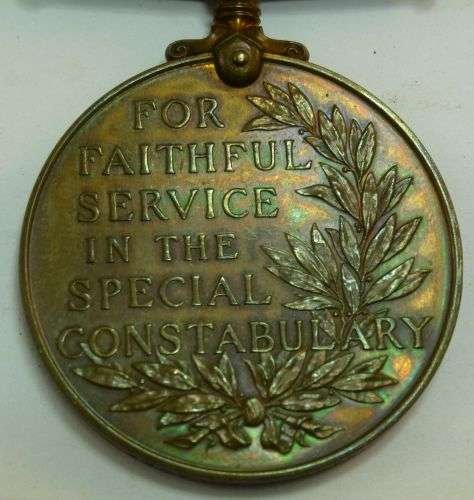 11) Nice Original GRV Special Constabulary Long Service Medal to Sidney C Christmas — image 4