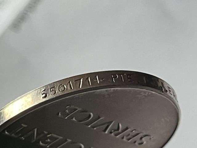 23) Lovely Original Full Size GRVI Territorial Efficiency Medal Named 550711 Pte J.D.Leach Royal Hampshire Regiment — image 8