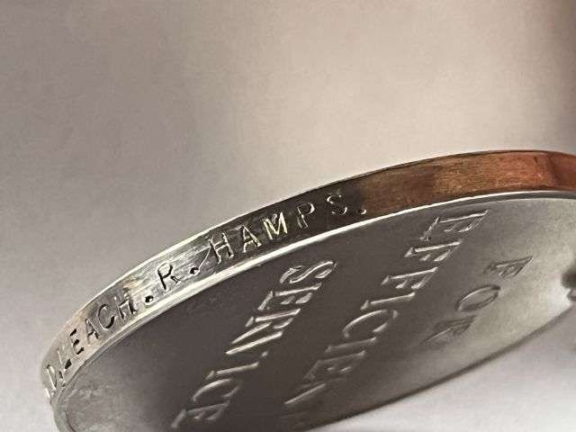 23) Lovely Original Full Size GRVI Territorial Efficiency Medal Named 550711 Pte J.D.Leach Royal Hampshire Regiment — image 9