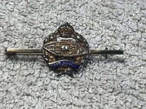 87) Good Original WW2 Pin Back Silver & Enamel Sweetheart …
