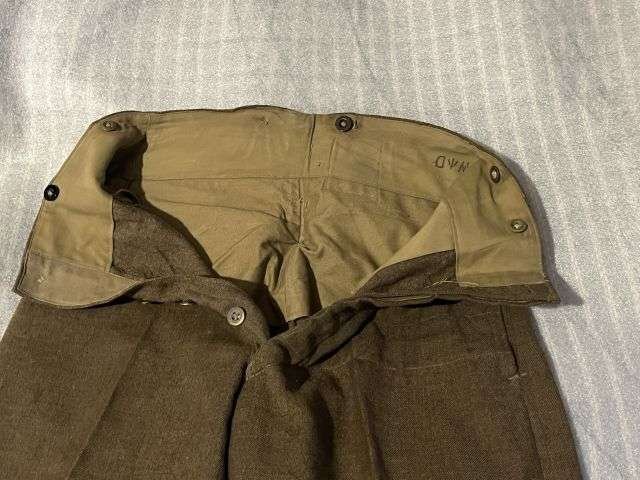 100) Excellent Original WW2 British Army 1937 Pattern Battledress Trousers With Leg Pocket Removed — image 14