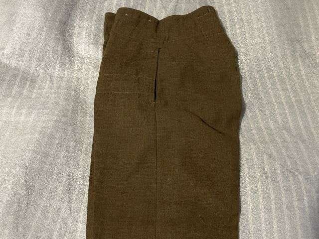 100) Excellent Original WW2 British Army 1937 Pattern Battledress Trousers With Leg Pocket Removed — image 3