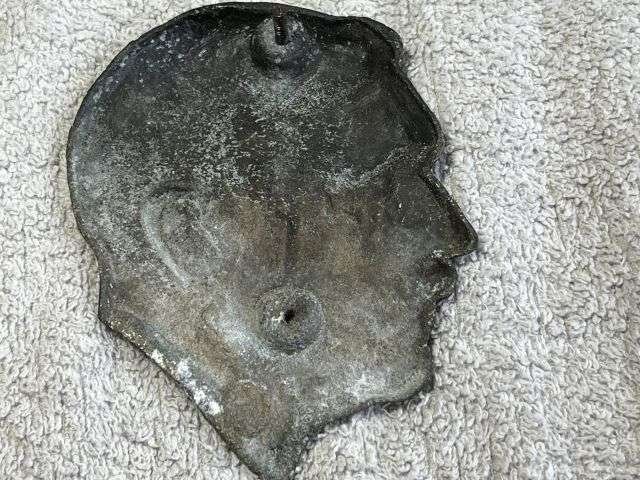 72) Excellent Original WW2 German Adolf Hitler Alloy Head From Door or Wall? — image 11