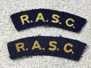82) Good Original WW2 Uniform Removed RASC Cloth Shoulder Title …