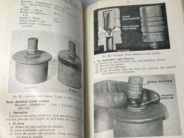 51) Original Post WW2 Field Engineering & Mine Warfare Pamphlet No 4 Part I Mines Individual Mechanisms 1947 — image 10