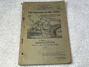 53) Original Post WW2 Field Engineering & Mine Warfare Pamphlet …