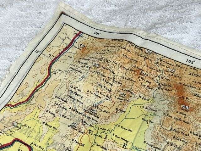 9) Good Original WW2 Escape Map 44J 44K French Indo China, Siam — image 16