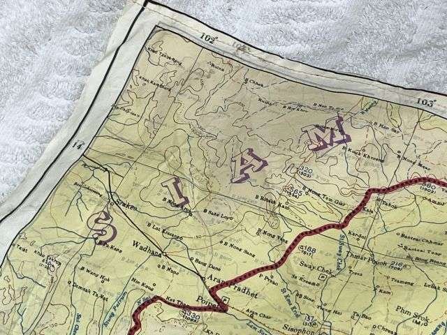 9) Good Original WW2 Escape Map 44J 44K French Indo China, Siam — image 5