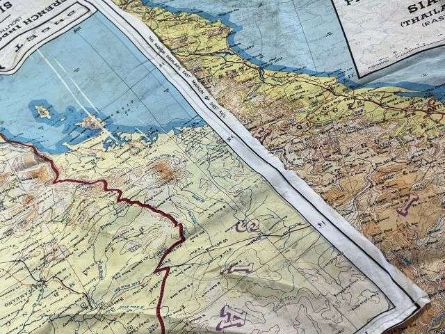 9) Good Original WW2 Escape Map 44J 44K French Indo China, Siam — image 8