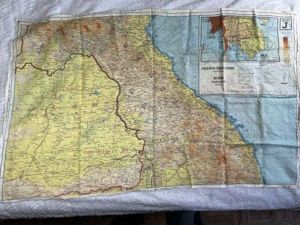 9) Good Original WW2 Escape Map 44J 44K French Indo …