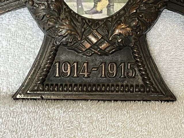 126) Lovely Original WW1 Imperial German Army Large Iron Cross Memorial Frame 1914-1915 — image 8