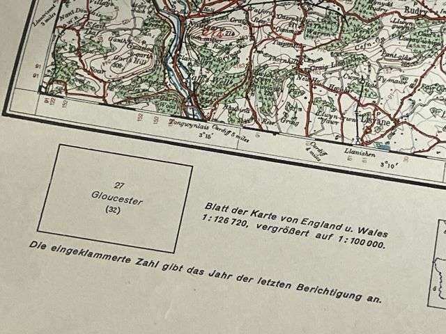 121) Nice Original WW2 German Army Map of Gloucester Operation Sealion Planned Invasion of Britain 1940 — image 11