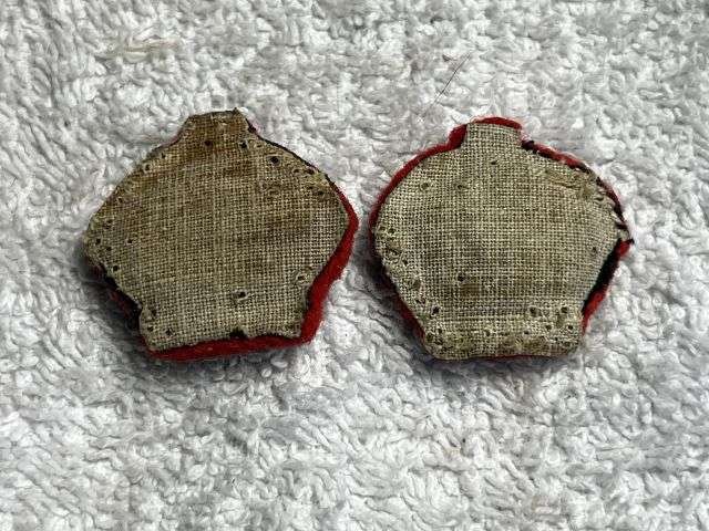 25) Good Original WW2 Officers Uniform Removed Red Cloth Rank Crowns — image 2