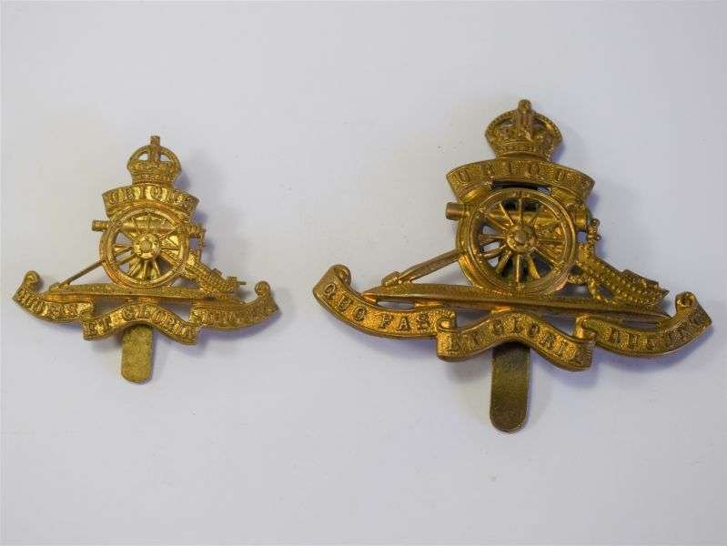 85) Very Nice Original WW2 Royal Artillery Beret Badge — image 2