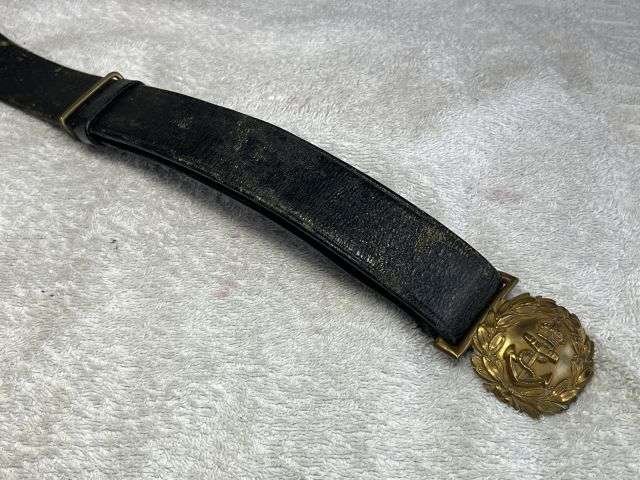 144) Excellent Original WW1 WW2 Royal Navy Officers Sword Belt By J.Gieves & Sons — image 4
