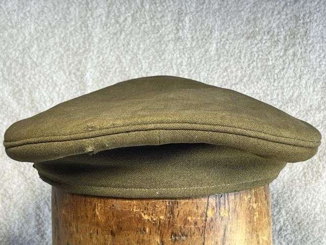 133) Tatty Well Used Original 1950s East Anglian Brigade Officers Peaked Cap With Badge — image 11
