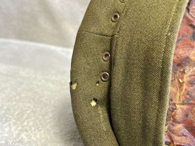 133) Tatty Well Used Original 1950s East Anglian Brigade Officers Peaked Cap With Badge — image 4