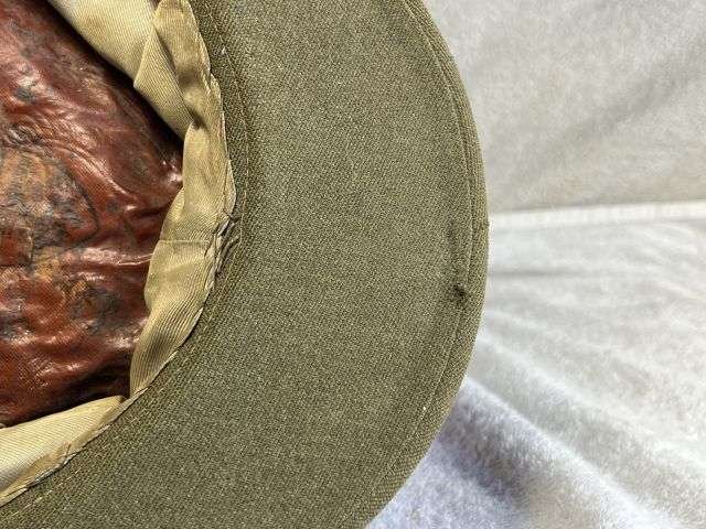 133) Tatty Well Used Original 1950s East Anglian Brigade Officers Peaked Cap With Badge — image 5