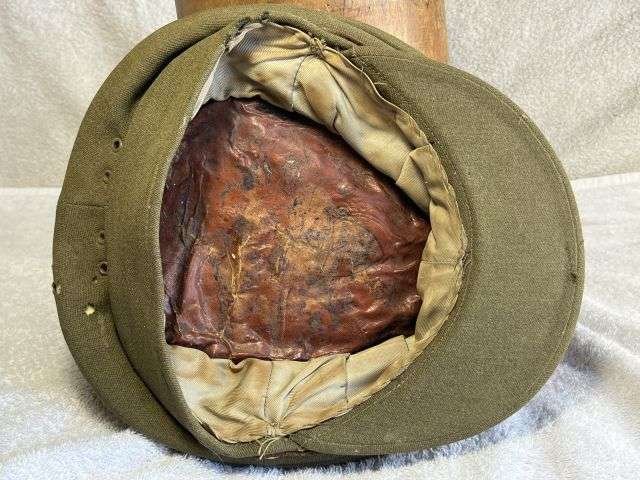 133) Tatty Well Used Original 1950s East Anglian Brigade Officers Peaked Cap With Badge — image 6