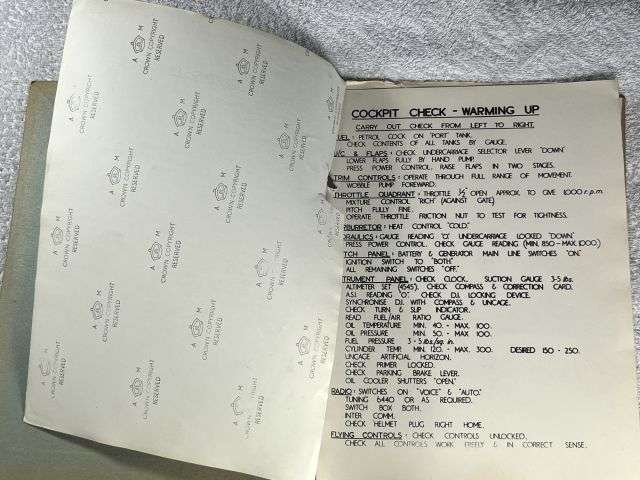 92) Interesting WW2 Era RAF Printed Notes on The Harvard Starting, Checking Gauges, Taking Off, Flying, Landing etc. — image 13