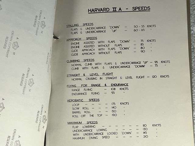 92) Interesting WW2 Era RAF Printed Notes on The Harvard Starting, Checking Gauges, Taking Off, Flying, Landing etc. — image 7