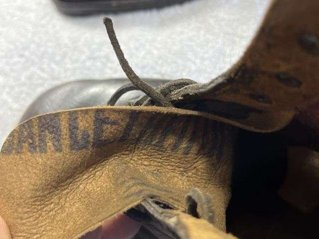 95) Excellent Original Late WW2 French Army Issue Ankle Boots 1945 Similar to WW1 British — image 16