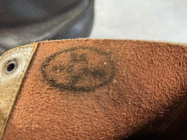 95) Excellent Original Late WW2 French Army Issue Ankle Boots 1945 Similar to WW1 British — image 17