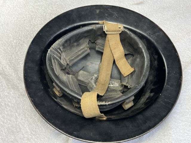 104) Excellent Original WW2 British Home Front Private Purchase Black Steel Helmet & Liner 1941 — image 5