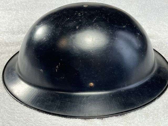 104) Excellent Original WW2 British Home Front Private Purchase Black Steel Helmet & Liner 1941 — image 8