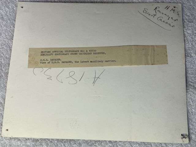 71) Interesting Original WW2 Royal Navy Official Photograph HMS Ravager Escort Carrier — image 3