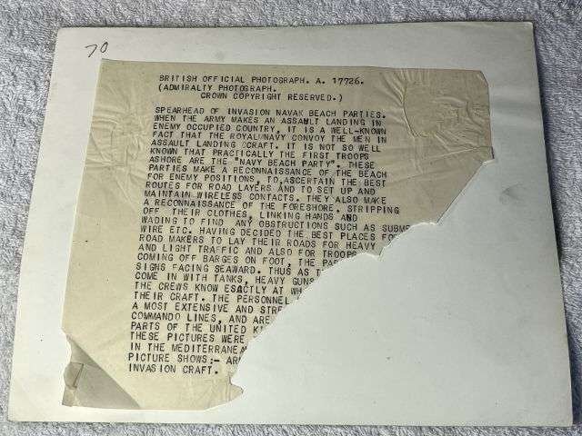 75) Interesting Original WW2 Royal Navy Official Photograph Showing Invasion of Navak RN Beach Party — image 4