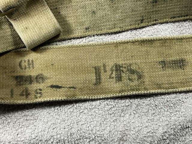 57) Good Used Original WW1 British Army Issue 1908 Pattern Web Belt MECo 1919 — image 3