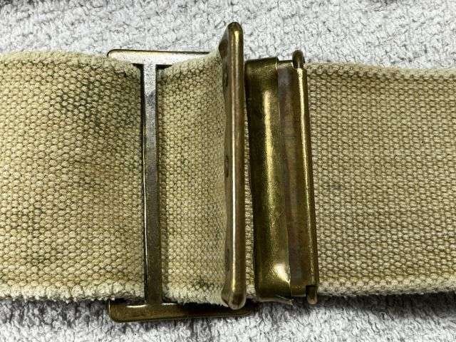 57) Good Used Original WW1 British Army Issue 1908 Pattern Web Belt MECo 1919 — image 4