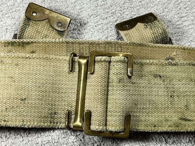 57) Good Used Original WW1 British Army Issue 1908 Pattern Web Belt MECo 1919 — image 8