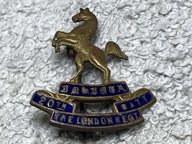 60) Excellent Original WW1 WW2 Sweetheart Brooch 20th Battalion London Regiment — image 3